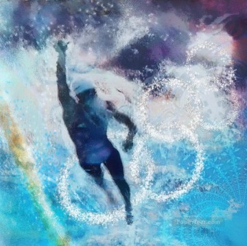 olympics swimming impressionists Oil Paintings